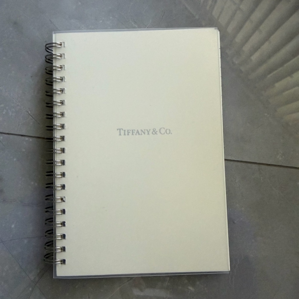 Tiffany & Co. Ivory Spiral Notebook with Silver Logo